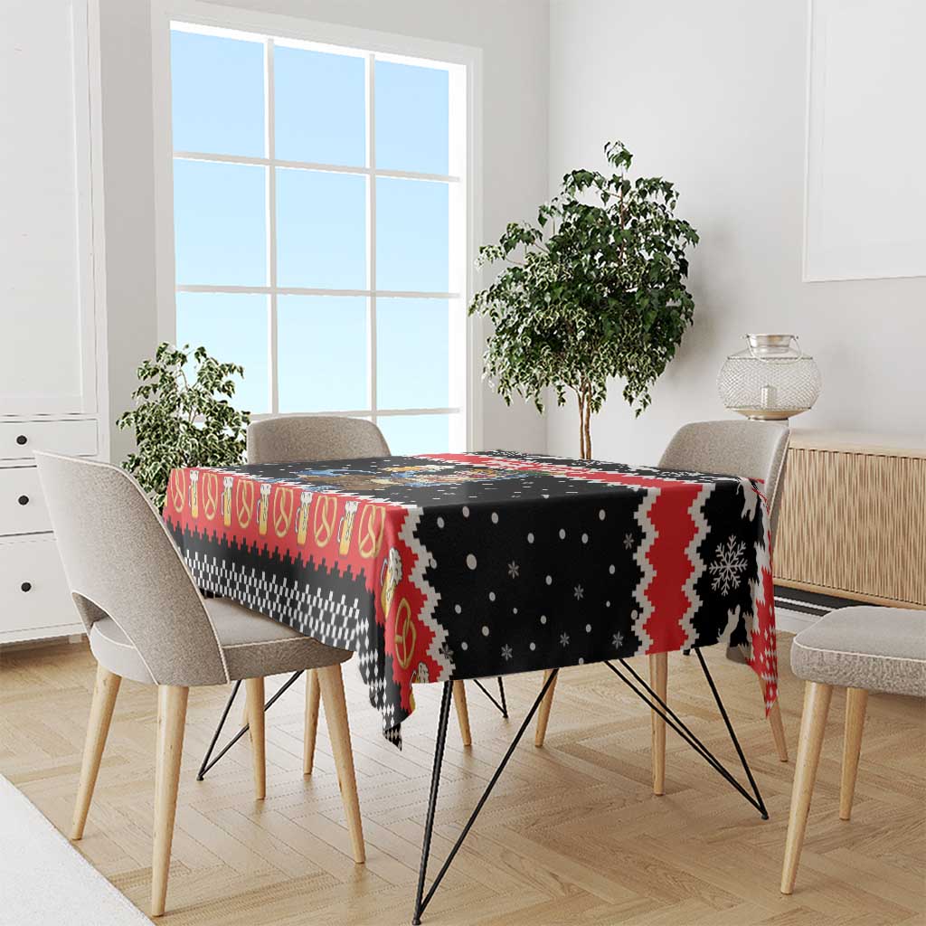 Personalized German T-Rex Christmas Tablecloth Funny Beer Dinosaur Xmas - Wonder Print Shop