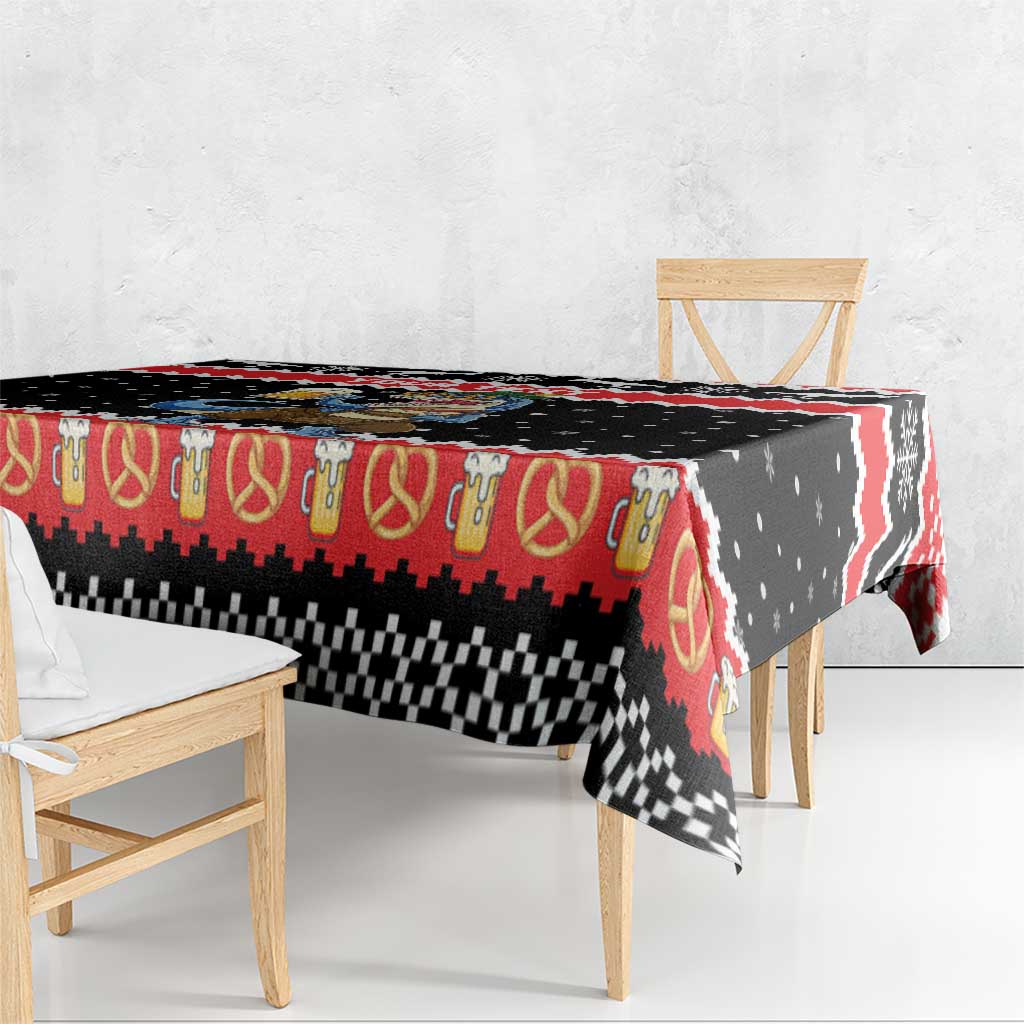 Personalized German T-Rex Christmas Tablecloth Funny Beer Dinosaur Xmas - Wonder Print Shop