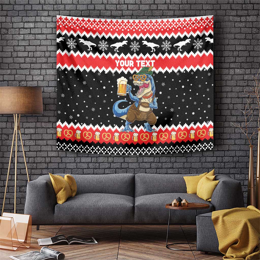 Personalized German T-Rex Christmas Tapestry Funny Beer Dinosaur Xmas - Wonder Print Shop