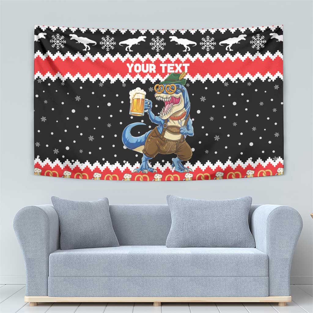 Personalized German T-Rex Christmas Tapestry Funny Beer Dinosaur Xmas - Wonder Print Shop