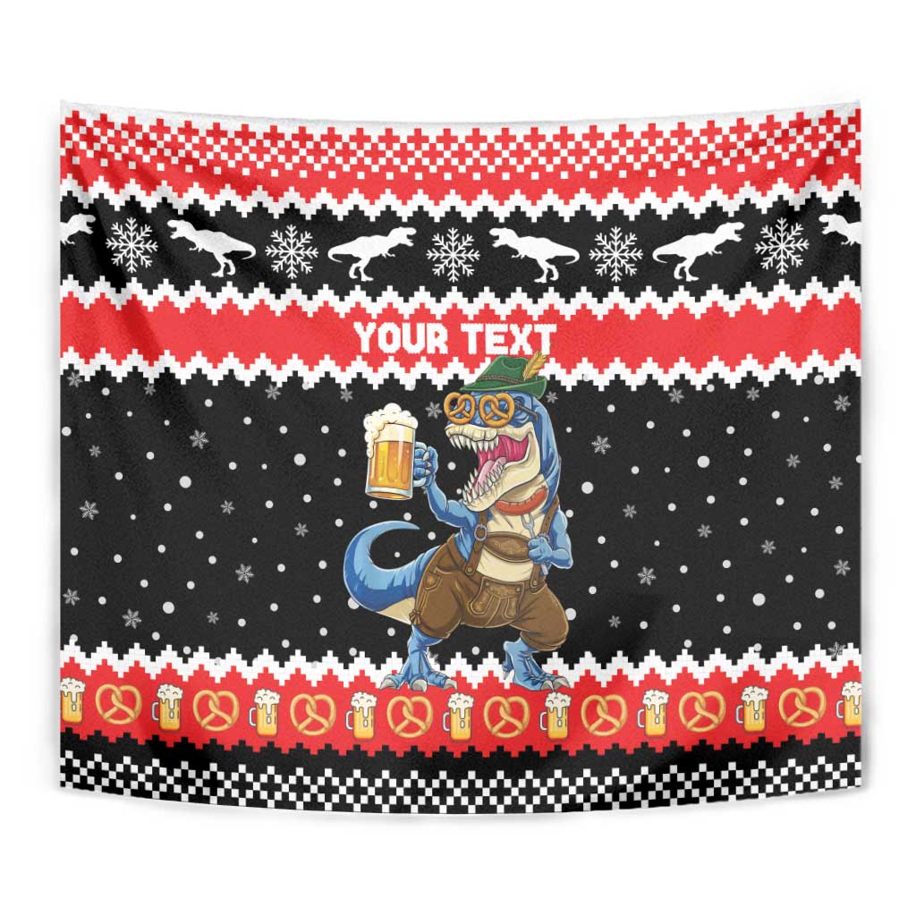 Personalized German T-Rex Christmas Tapestry Funny Beer Dinosaur Xmas - Wonder Print Shop
