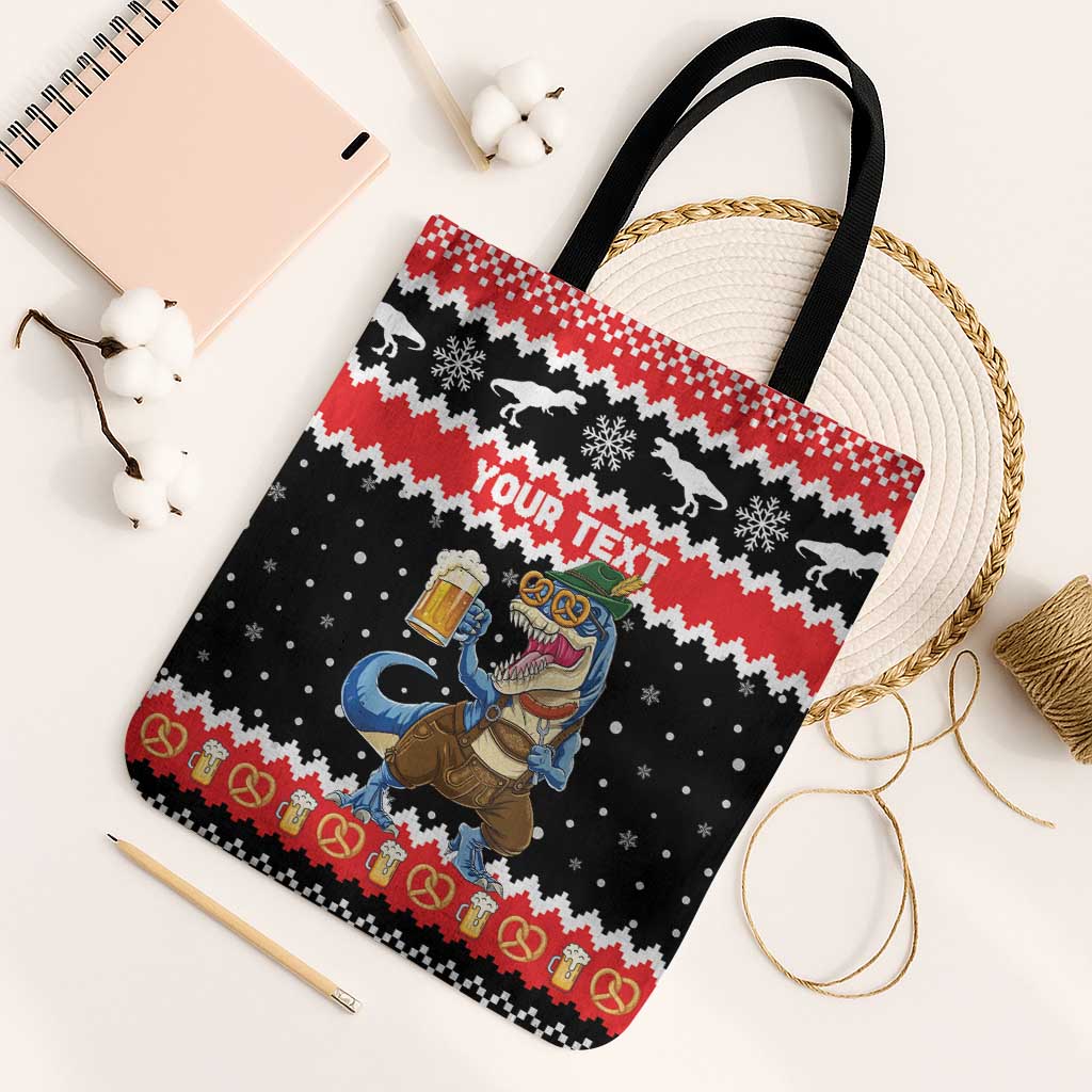 Personalized German T-Rex Christmas Tote Bag Funny Beer Dinosaur Xmas - Wonder Print Shop