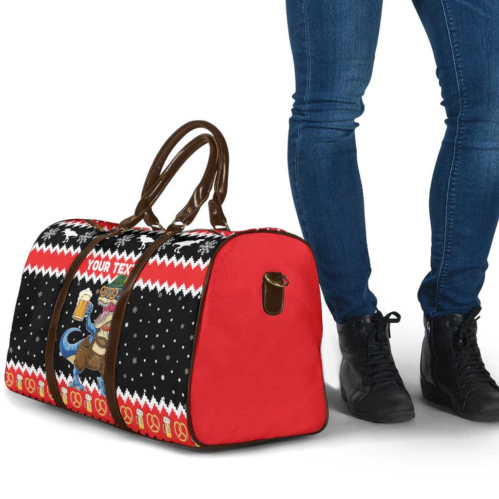 Personalized German T-Rex Christmas Travel Bag Funny Beer Dinosaur Xmas - Wonder Print Shop