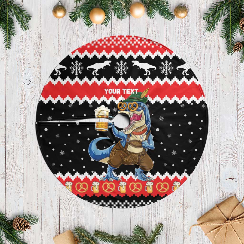 Personalized German T-Rex Christmas Tree Skirt Funny Beer Dinosaur Xmas - Wonder Print Shop