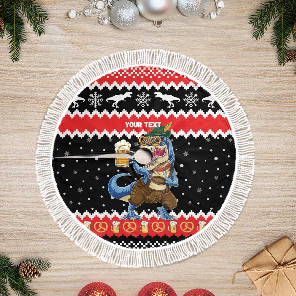 Personalized German T-Rex Christmas Tree Skirt Funny Beer Dinosaur Xmas - Wonder Print Shop