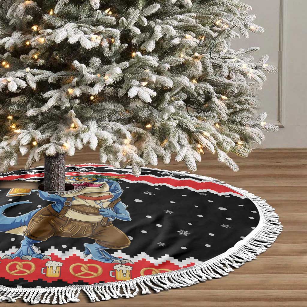 Personalized German T-Rex Christmas Tree Skirt Funny Beer Dinosaur Xmas - Wonder Print Shop