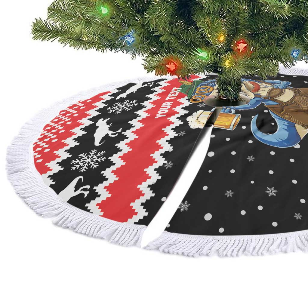 Personalized German T-Rex Christmas Tree Skirt Funny Beer Dinosaur Xmas - Wonder Print Shop