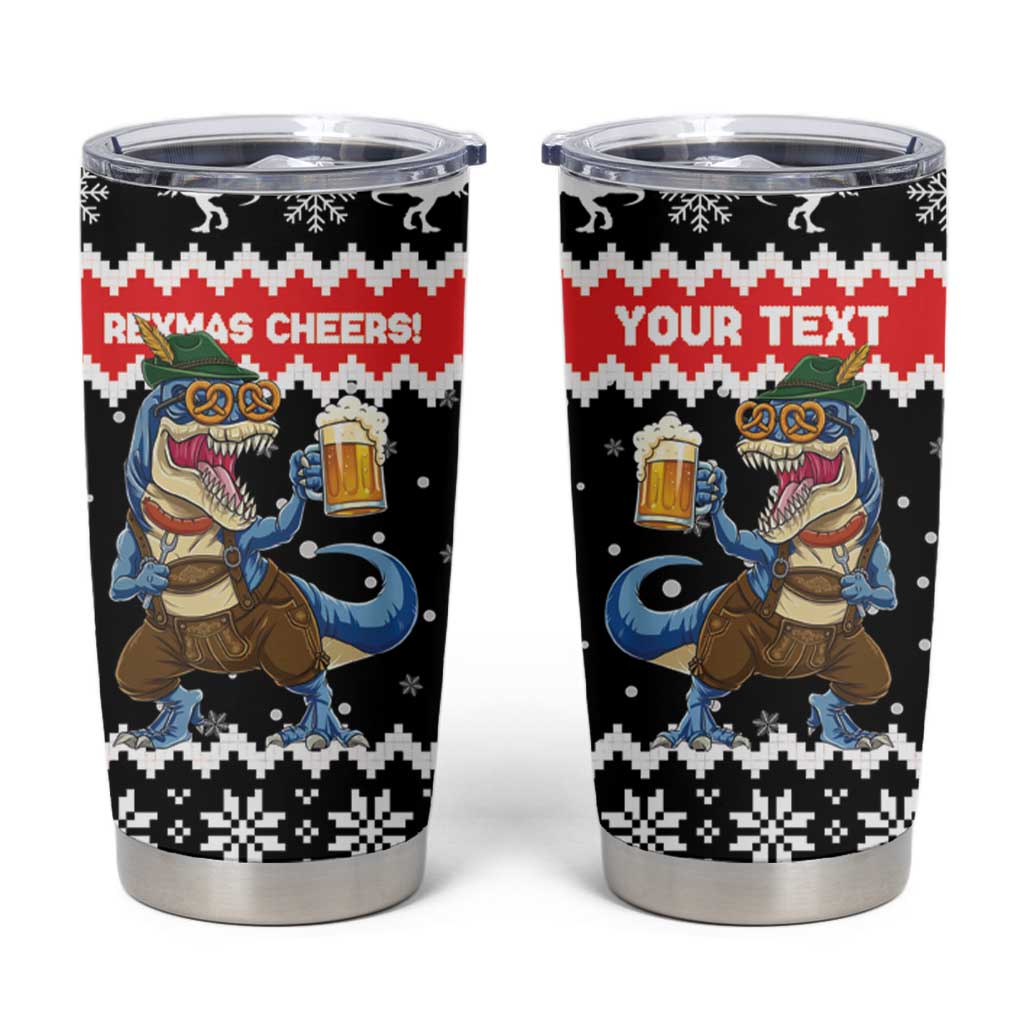 Personalized German T-Rex Christmas Tumbler Cup Funny Beer Dinosaur Xmas - Wonder Print Shop