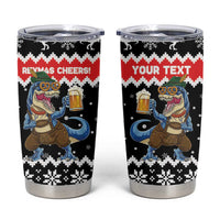 Personalized German T-Rex Christmas Tumbler Cup Funny Beer Dinosaur Xmas - Wonder Print Shop