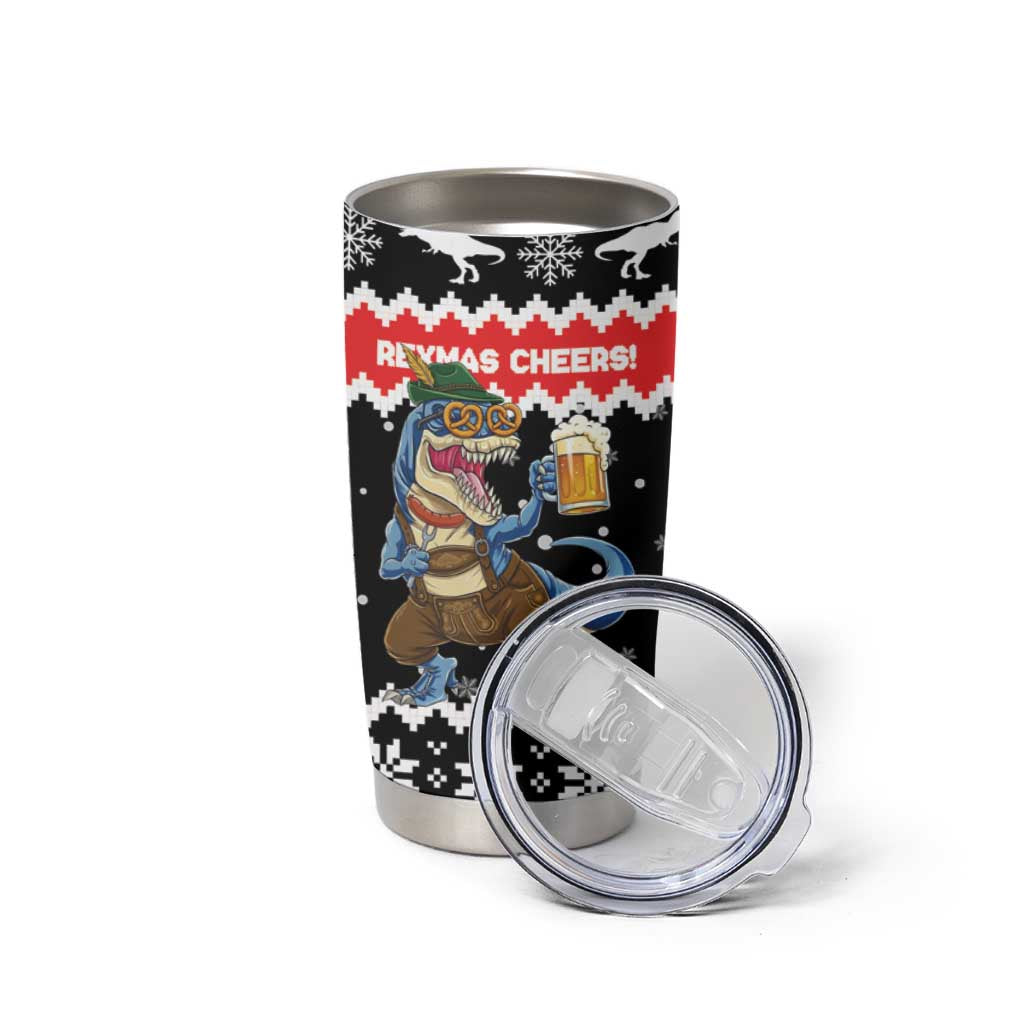 Personalized German T-Rex Christmas Tumbler Cup Funny Beer Dinosaur Xmas - Wonder Print Shop