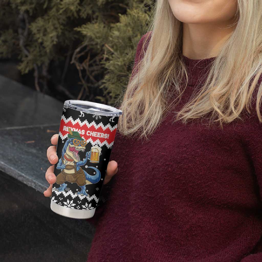 Personalized German T-Rex Christmas Tumbler Cup Funny Beer Dinosaur Xmas - Wonder Print Shop