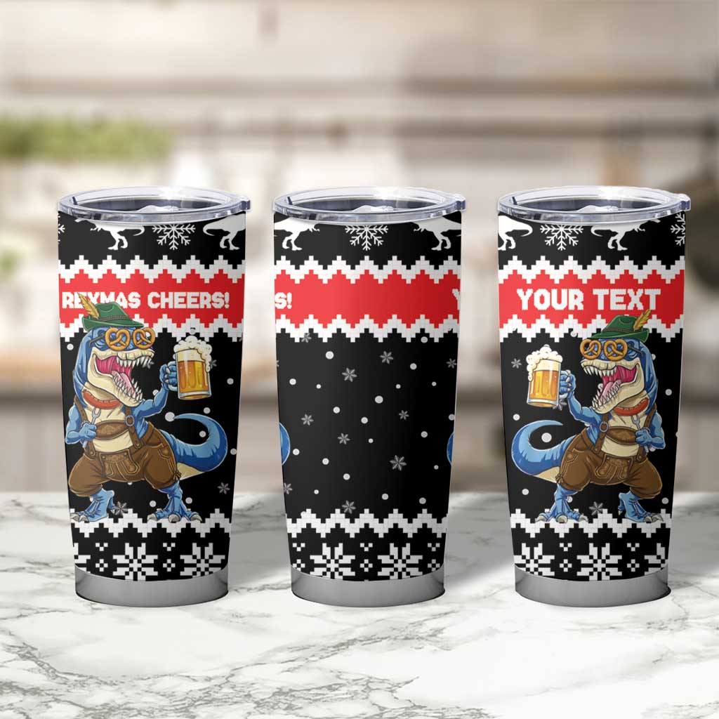 Personalized German T-Rex Christmas Tumbler Cup Funny Beer Dinosaur Xmas - Wonder Print Shop