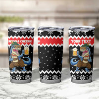 Personalized German T-Rex Christmas Tumbler Cup Funny Beer Dinosaur Xmas - Wonder Print Shop