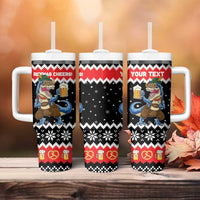 Personalized German T-Rex Christmas Tumbler With Handle Funny Beer Dinosaur Xmas - Wonder Print Shop