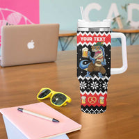 Personalized German T-Rex Christmas Tumbler With Handle Funny Beer Dinosaur Xmas - Wonder Print Shop