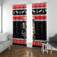 Personalized German T-Rex Christmas Window Curtain Funny Beer Dinosaur Xmas - Wonder Print Shop