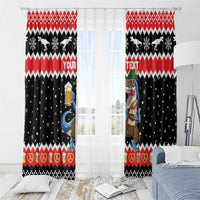 Personalized German T-Rex Christmas Window Curtain Funny Beer Dinosaur Xmas - Wonder Print Shop