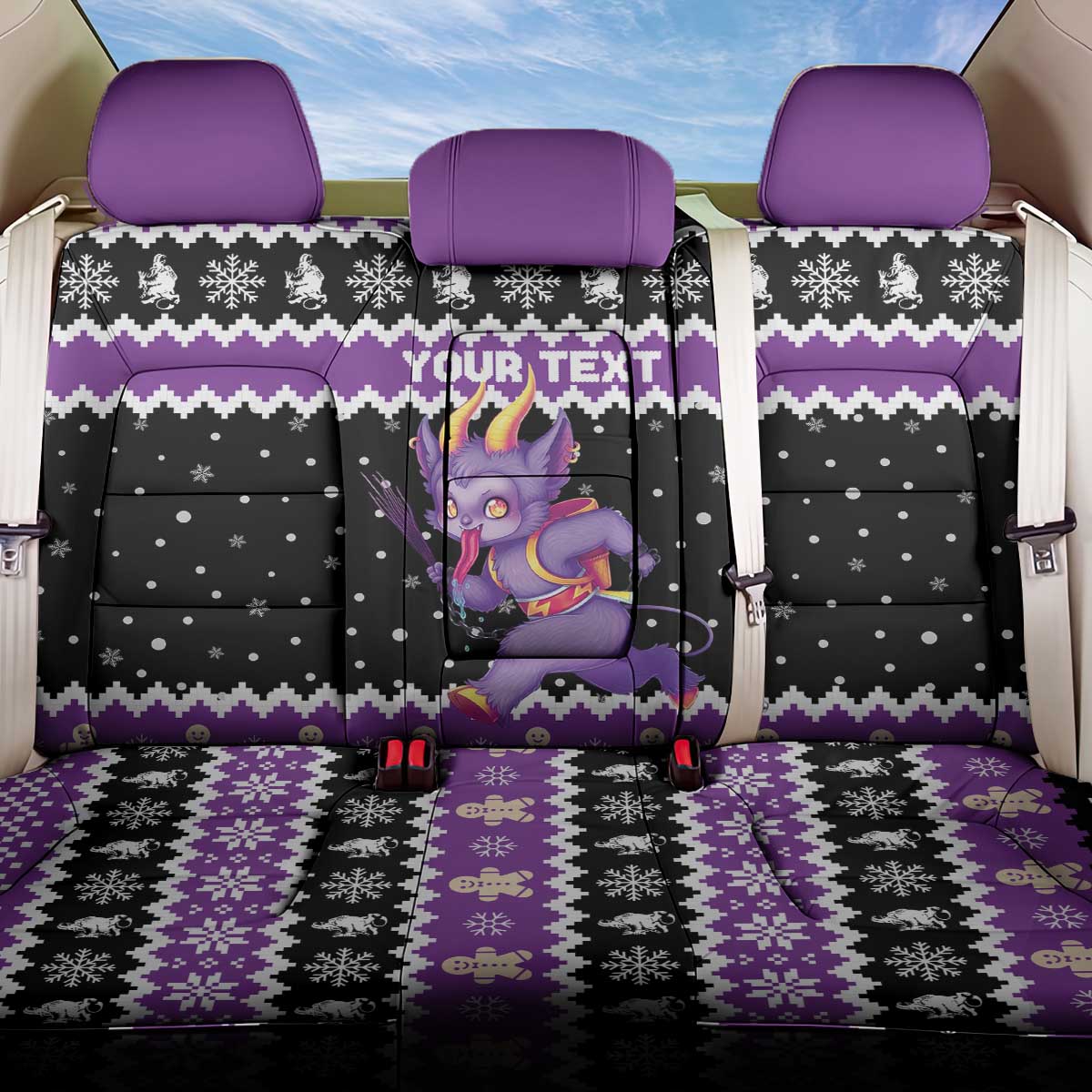 Personalized German Krampus Christmas Back Car Seat Cover German Christmas Legend - Wonder Print Shop