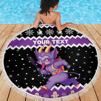 Personalized German Krampus Christmas Beach Blanket German Christmas Legend - Wonder Print Shop