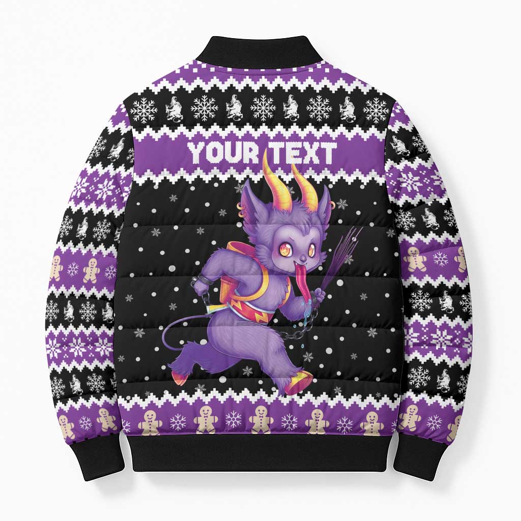 Personalized German Krampus Christmas Bomber Puffer Jacket German Christmas Legend - Wonder Print Shop