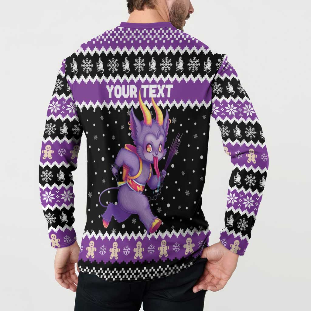 Personalized German Krampus Christmas Button Sweatshirt German Christmas Legend - Wonder Print Shop