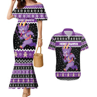 Personalized German Krampus Christmas Couples Matching Mermaid Dress and Hawaiian Shirt German Christmas Legend - Wonder Print Shop