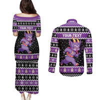 Personalized German Krampus Christmas Couples Matching Puletasi and Long Sleeve Button Shirt German Christmas Legend - Wonder Print Shop