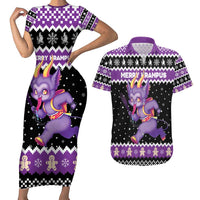 Personalized German Krampus Christmas Couples Matching Short Sleeve Bodycon Dress and Hawaiian Shirt German Christmas Legend - Wonder Print Shop