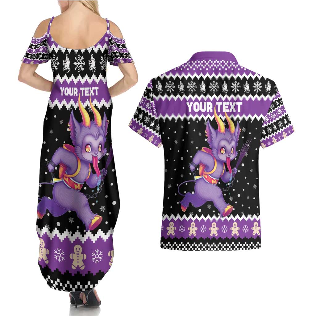 Personalized German Krampus Christmas Couples Matching Summer Maxi Dress and Hawaiian Shirt German Christmas Legend - Wonder Print Shop