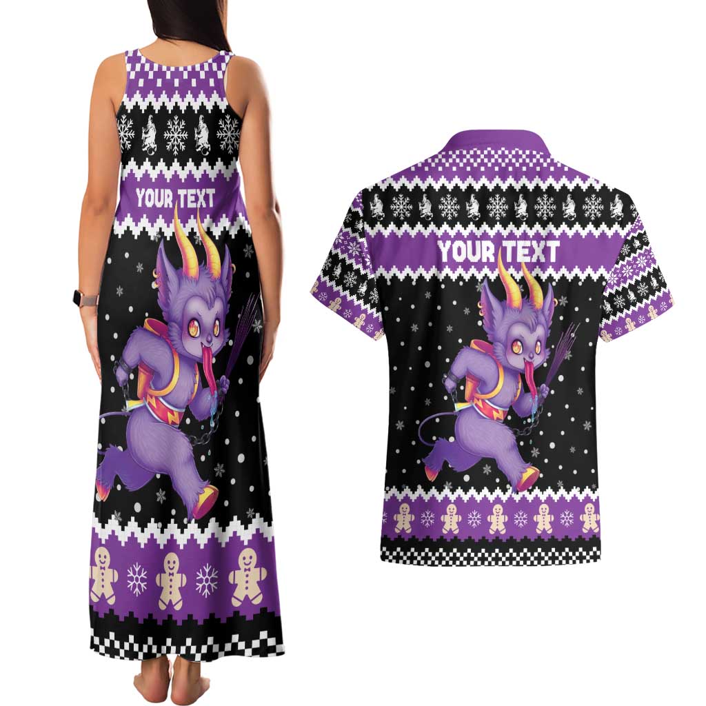 Personalized German Krampus Christmas Couples Matching Tank Maxi Dress and Hawaiian Shirt German Christmas Legend - Wonder Print Shop