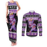 Personalized German Krampus Christmas Couples Matching Tank Maxi Dress and Long Sleeve Button Shirt German Christmas Legend - Wonder Print Shop