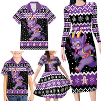 Personalized German Krampus Christmas Family Matching Long Sleeve Bodycon Dress and Hawaiian Shirt German Christmas Legend - Wonder Print Shop