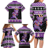 Personalized German Krampus Christmas Family Matching Long Sleeve Bodycon Dress and Hawaiian Shirt German Christmas Legend - Wonder Print Shop