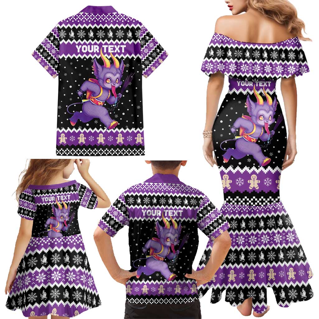 Personalized German Krampus Christmas Family Matching Mermaid Dress and Hawaiian Shirt German Christmas Legend - Wonder Print Shop