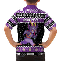 Personalized German Krampus Christmas Family Matching Off The Shoulder Long Sleeve Dress and Hawaiian Shirt German Christmas Legend - Wonder Print Shop