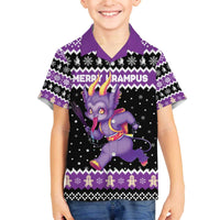 Personalized German Krampus Christmas Family Matching Off The Shoulder Long Sleeve Dress and Hawaiian Shirt German Christmas Legend - Wonder Print Shop