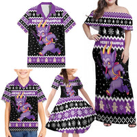 Personalized German Krampus Christmas Family Matching Off Shoulder Maxi Dress and Hawaiian Shirt German Christmas Legend - Wonder Print Shop