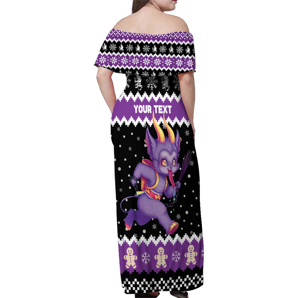 Personalized German Krampus Christmas Family Matching Off Shoulder Maxi Dress and Hawaiian Shirt German Christmas Legend - Wonder Print Shop