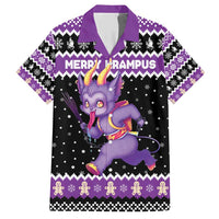 Personalized German Krampus Christmas Family Matching Short Sleeve Bodycon Dress and Hawaiian Shirt German Christmas Legend - Wonder Print Shop