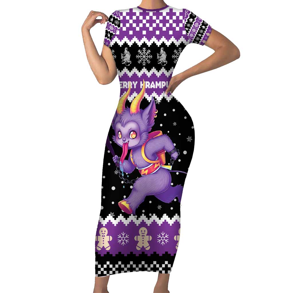 Personalized German Krampus Christmas Family Matching Short Sleeve Bodycon Dress and Hawaiian Shirt German Christmas Legend - Wonder Print Shop