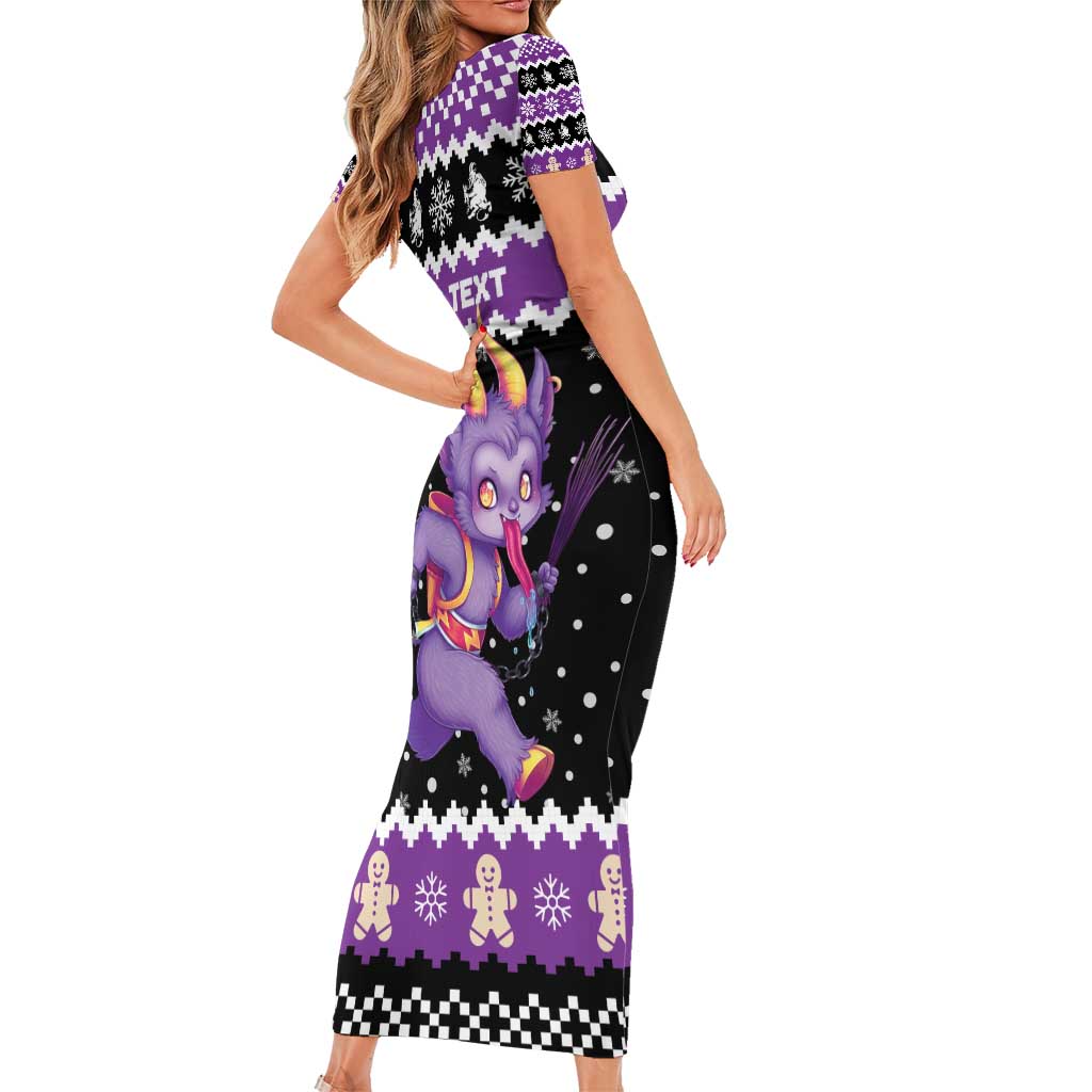 Personalized German Krampus Christmas Family Matching Short Sleeve Bodycon Dress and Hawaiian Shirt German Christmas Legend - Wonder Print Shop