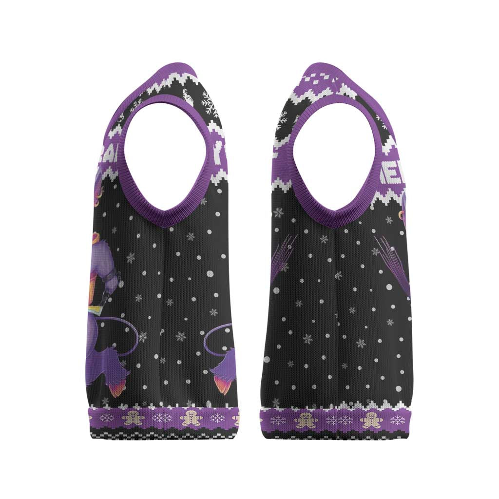 Personalized German Krampus Christmas Knitted V-Neck Vest German Christmas Legend - Wonder Print Shop