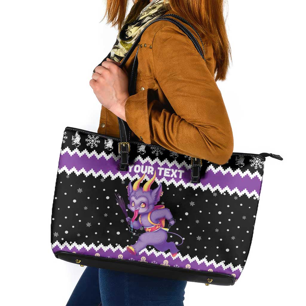 Personalized German Krampus Christmas Leather Tote Bag German Christmas Legend - Wonder Print Shop