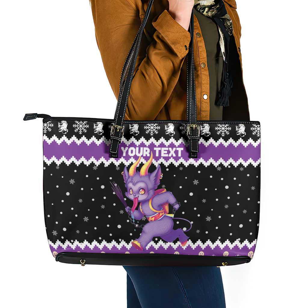 Personalized German Krampus Christmas Leather Tote Bag German Christmas Legend - Wonder Print Shop