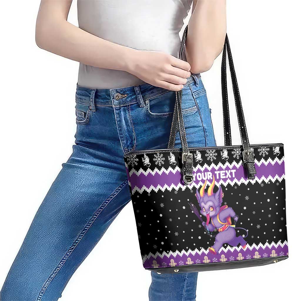 Personalized German Krampus Christmas Leather Tote Bag German Christmas Legend - Wonder Print Shop