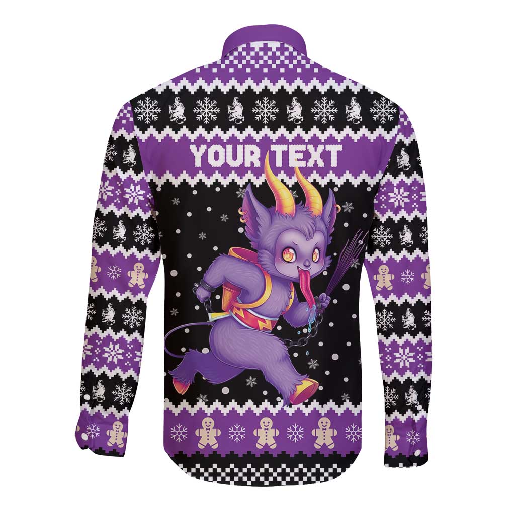 Personalized German Krampus Christmas Long Sleeve Button Shirt German Christmas Legend - Wonder Print Shop