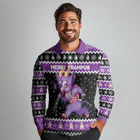 Personalized German Krampus Christmas Long Sleeve Polo Shirt German Christmas Legend - Wonder Print Shop