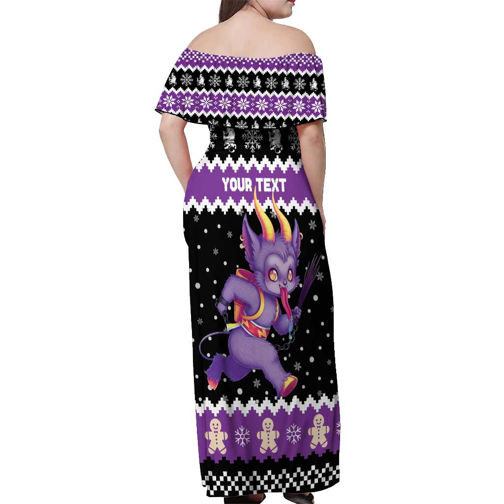 Personalized German Krampus Christmas Off Shoulder Maxi Dress German Christmas Legend - Wonder Print Shop