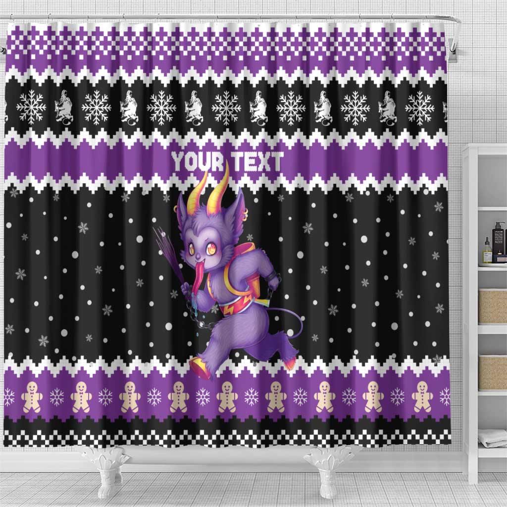 Personalized German Krampus Christmas Shower Curtain German Christmas Legend - Wonder Print Shop