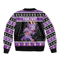 Personalized German Krampus Christmas Sleeve Zip Bomber Jacket German Christmas Legend - Wonder Print Shop